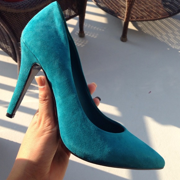 Teal suede  shoes