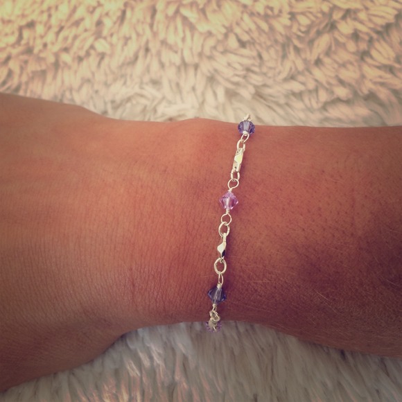 Silver and purple bracelet