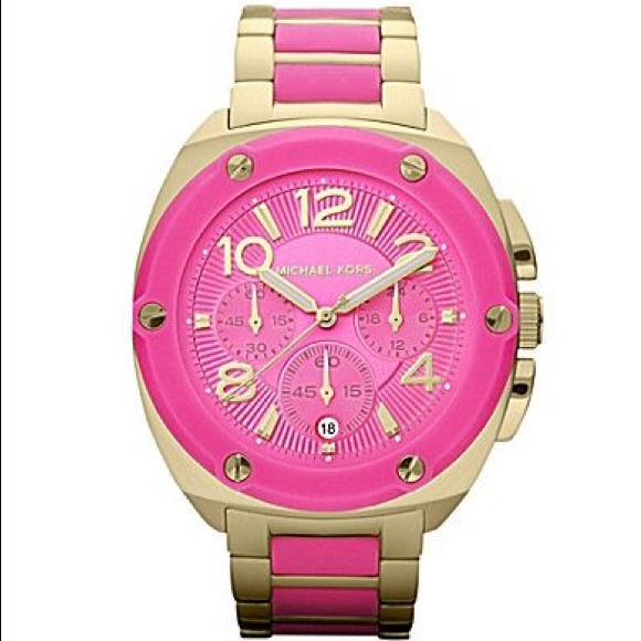 Michael Kors Pink and Gold Watch - Picture 1 of 3
