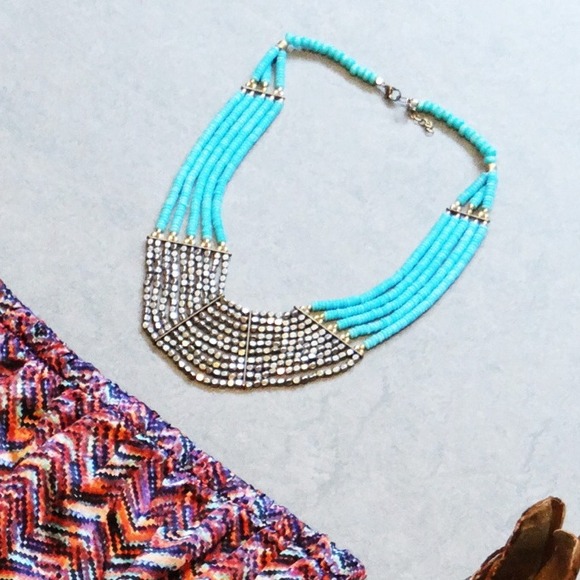 Turquoise beaded statement piece