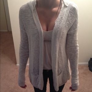 White woven knit cardigan