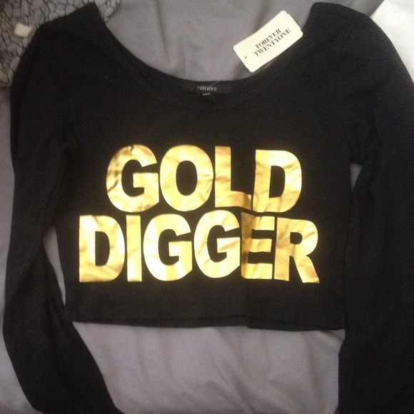Gold digger crop long sleeve