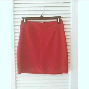 Red bodycon mini skirt