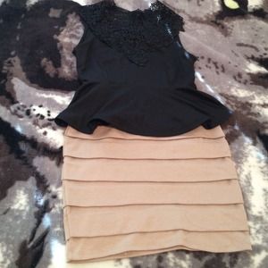 Lace Peplum and Pencil Skirt