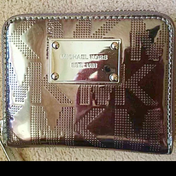 Michael Kors Nickel Zip Around Wallet