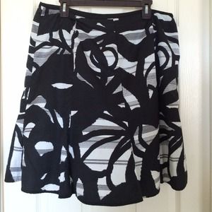 Black & White A-line Skirt
