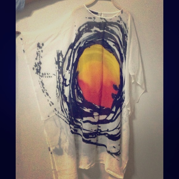 Kaftan viscose handpainted - Picture 1 of 1