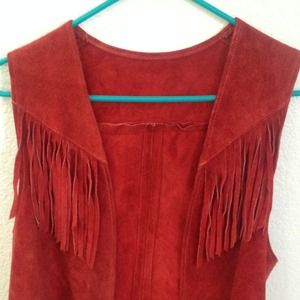Suede leather vest