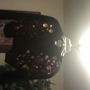 Black Bejeweled cotton Belero