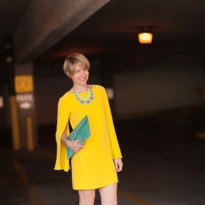 Zara Dresses - Vibrant yellow Zara split sleeve dress