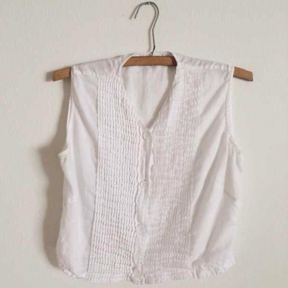 Linen crop top white bohemian