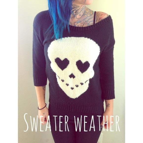 Black Skull Sweater