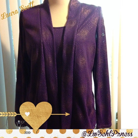 Laura Scott Purple/Gold Swirl Twin Set