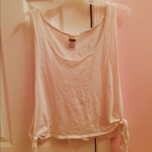 Victoria's Secret PINK White Side-Tie Shirt