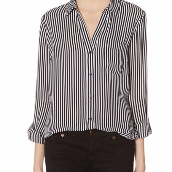 The Limited black and white striped top