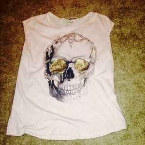 ZARA Printed Skull Tee