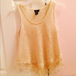 💕BUNDLE💕Tan Crochet Top & Short Sleeve Kimono