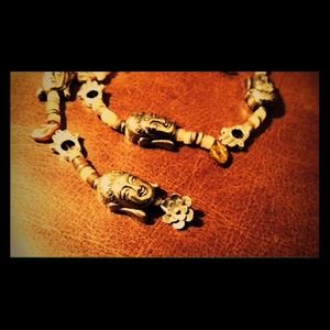 Autumn Leaves and Buddha Wrap Necklace/Bracelet