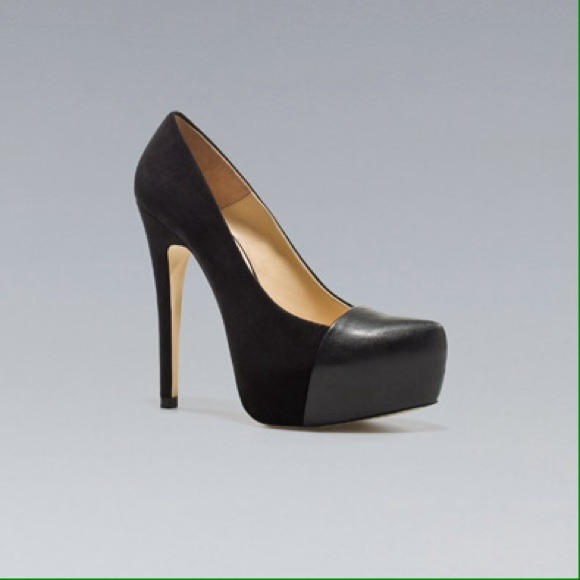 Zara platform cap toe heels