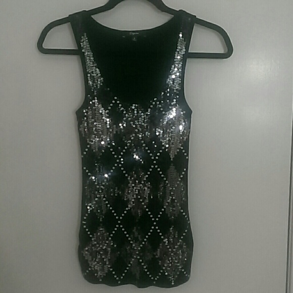 Sequin argyle tank