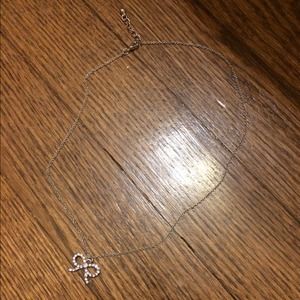 Forever 21 Dainty Silver Bow Necklace