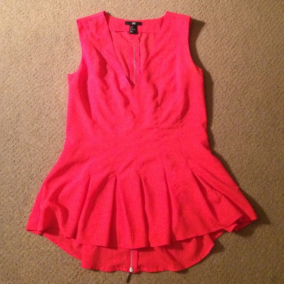 Coral peplum shirt