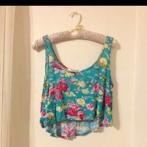 forever21 crop floral tank