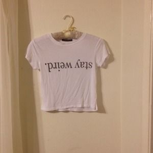 brandy melville stay weird crop top