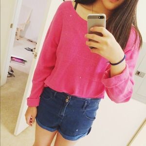 oversized pink sweater