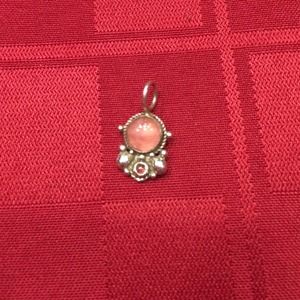 REAL 925 silver charm with pink stone accents