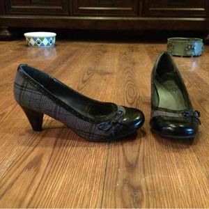 Plaid patterned heels