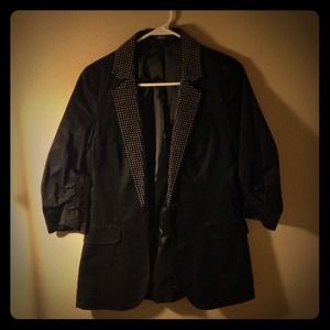 Black Blazer with Studded Collar