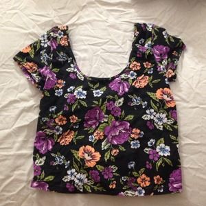 Floral & polka dot crop top