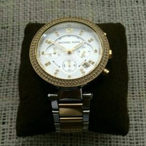 Mk silver golden watch