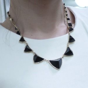 House of Harlow Black Pyramid Necklace