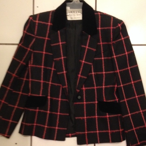 Tweed tailored red blazer
