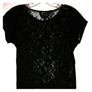Black lace tee shirt