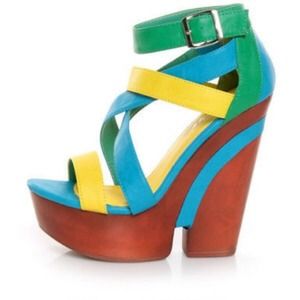 💗HOST PICK💗Yoki Wedges. Torquoise, yellow, green