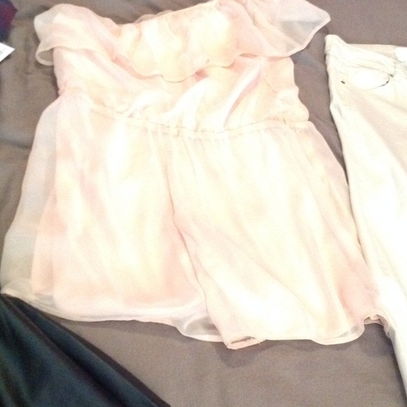 One shoulder frill playsuit