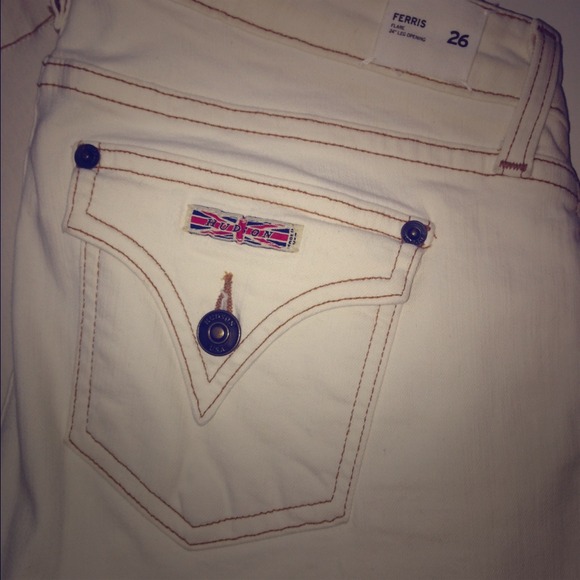 Hudson Ferris Flare Jeans in CREAM/OFF WHITE