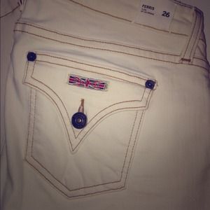Hudson Ferris Flare Jeans in CREAM/OFF WHITE