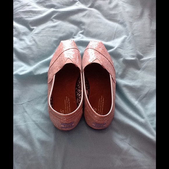 Silver Glitter Toms For Sale.
