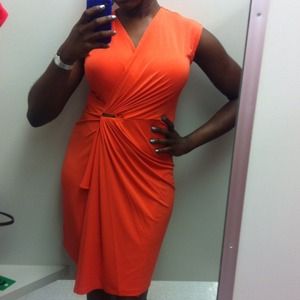 Michael Kors orange wrap dress