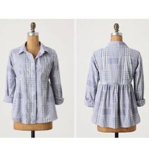 Anthropologie ballpoint blouse - plaid
