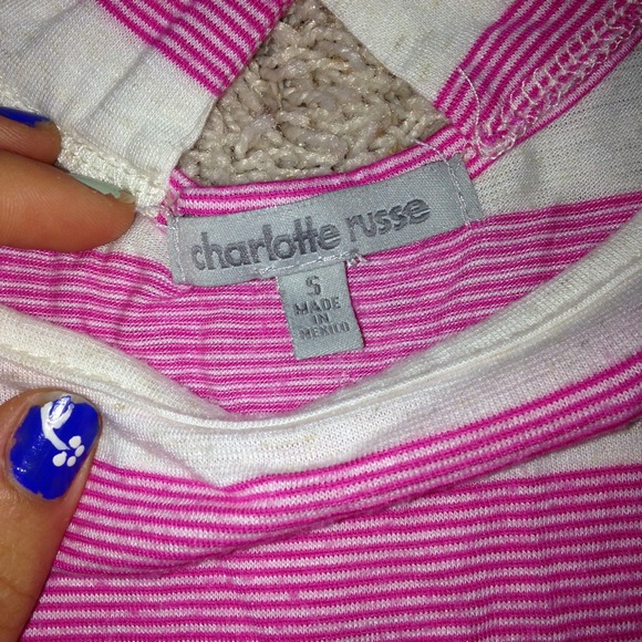 💢SOLD💢Charlotte Russe striped pink top - Picture 3 of 3