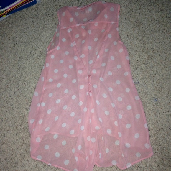 💢SOLD on VINTED💢Polka dot sheer high low shirt - Picture 2 of 2