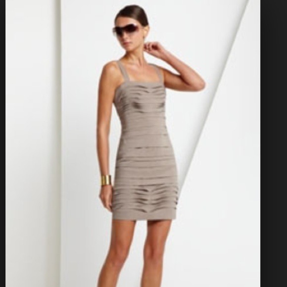 BCBG MAX AZRIA ribbed dress in Gravel