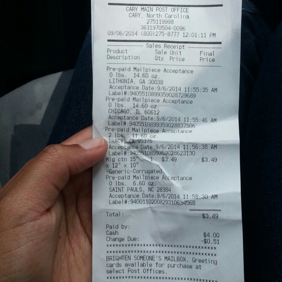 proof of shipments