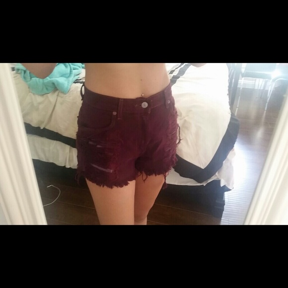 Berry tinted high waisted shorts - Picture 4 of 5