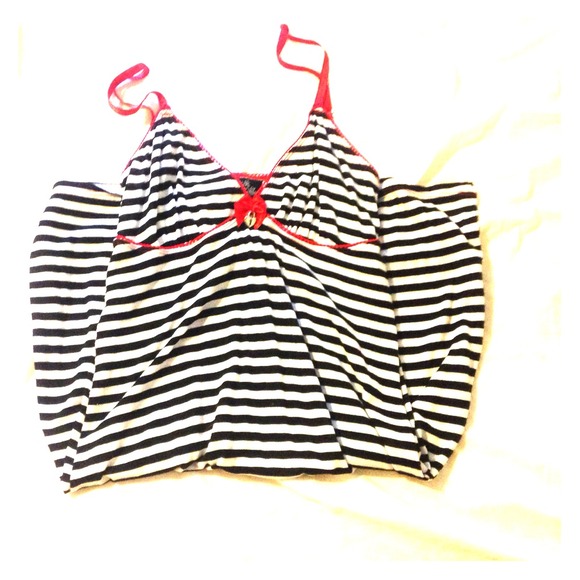 Black and white stripe pin up sun dress/nightie